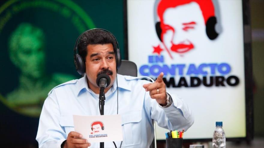 El presidente venezolano, Nicolás Maduro, en su programa semanal transmitido por el canal estatal Venezolana de Televisión (VTV).
