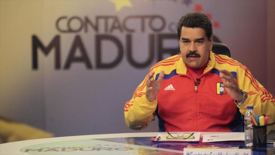 
El presidente venezolano, Nicolás Maduro, en su programa semanal transmitido por el canal estatal Venezolana de Televisión (VTV).
