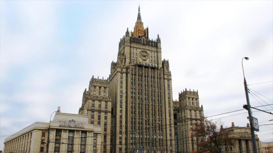Edificio del Ministerio de Asuntos Exteriores de Rusia en la ciudad capitalina de Moscú.