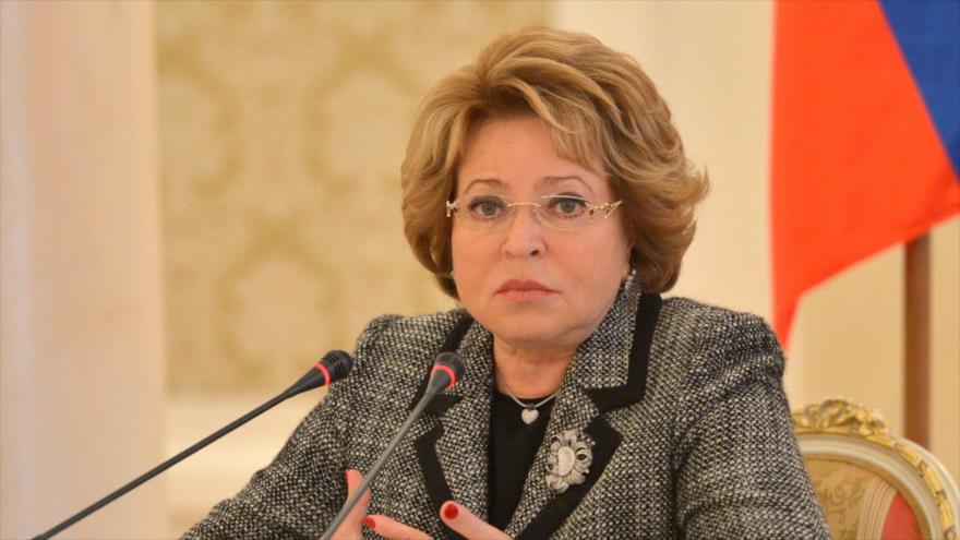 La presidenta del Senado de Rusia, Valentina Matvienko.