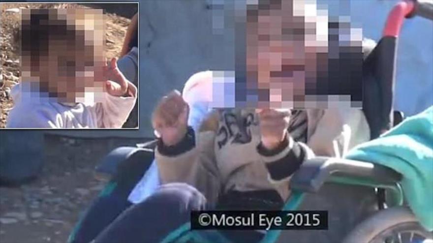 Menores discapacitados iraquíes que aparecen en un vídeo elaborado por los activistas de ˈMosul Eyeˈ (Ojo de Mosul).
