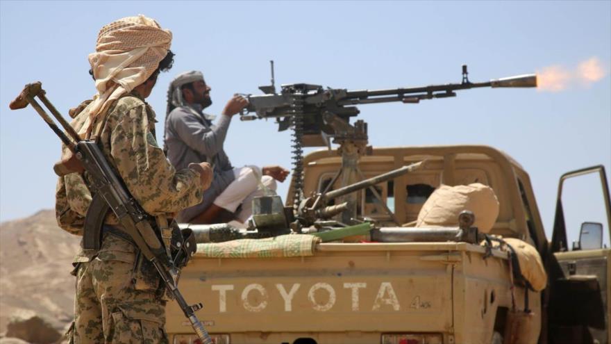 Miembros de los grupos armados yemeníes apoyados por Arabia Saudí.