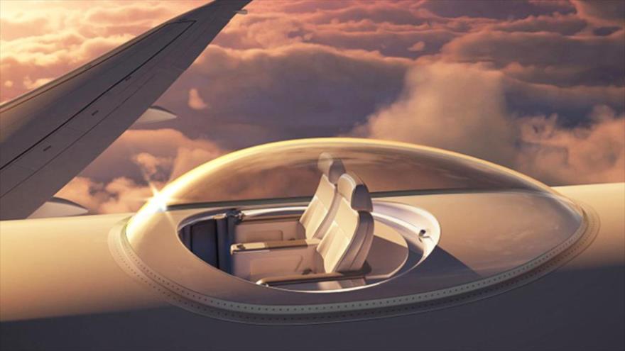 Una compañía aérea diseña una cúpula para volar entre las nubes ubicada en la parte superior de la aeronave donde se tendrá una visión 360°.