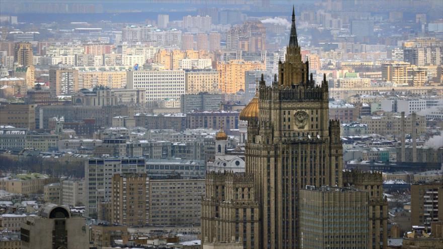 La sede del Ministerio de Relaciones Exteriores de Rusia, en Moscú, la capital.