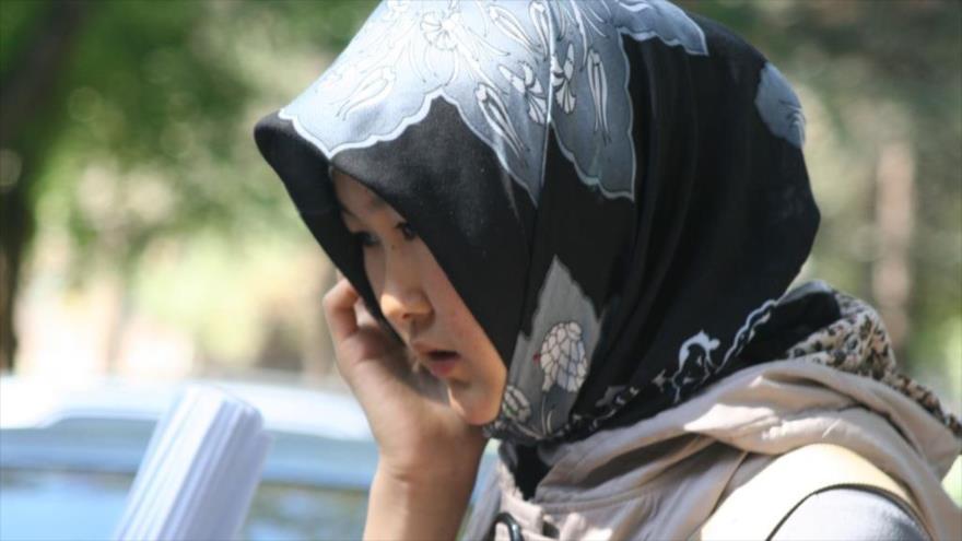Una mujer uzbeka.