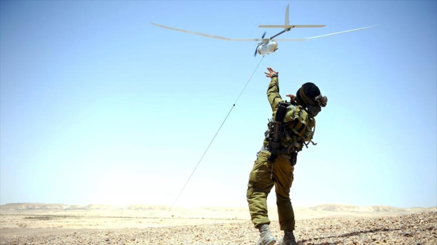 Demostración técnica de un dron israelí en los territorios ocupados de Palestina en agosto de 2012.