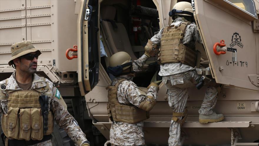 Militares saudíes desplegados en una base de la ciudad sureña yemení de Adén.