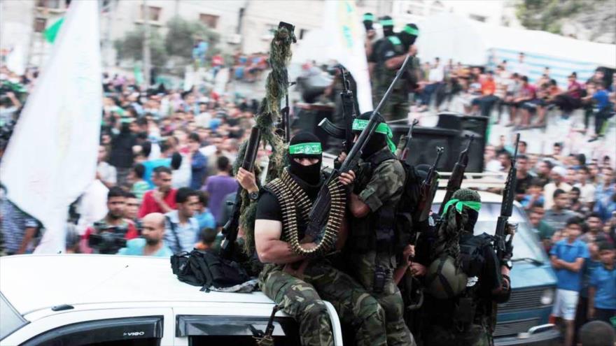 Combatientes de las Brigadas de Ezzedin Al-Qassam.