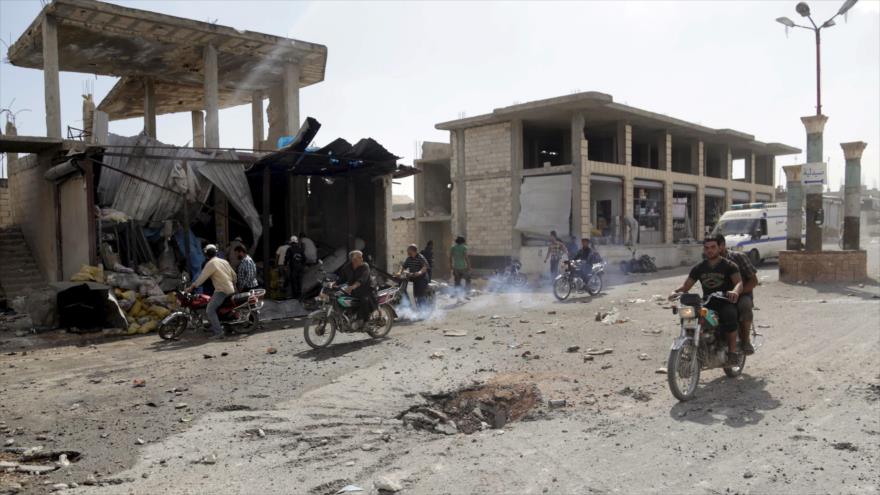 La ciudad siria de Al-Zabadani, destruida como consecuencia de operaciones terroristas. 