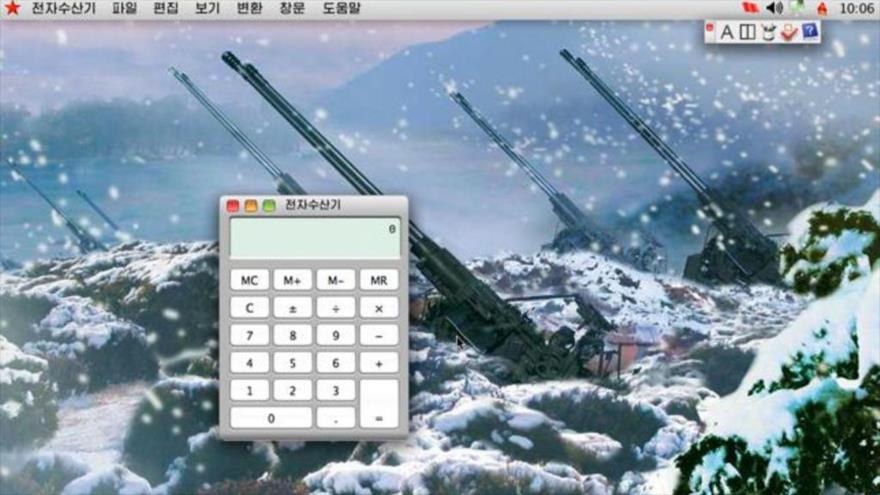 La pantalla del sistema operativo norcoreano Red Star OS.