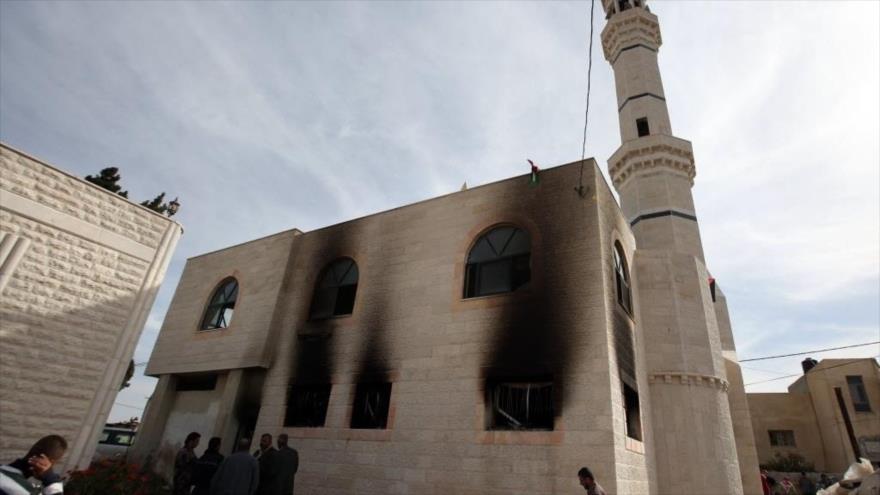 Mezquita Kufur Marir creca de Ramalá, que fue quemada por colonos israelíes.