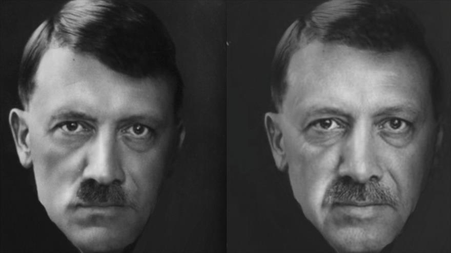 El actual presidente de Turquía, Recep Tayyip Erdogan (drch.), y el dictador nazi Adolf Hitler (1938).