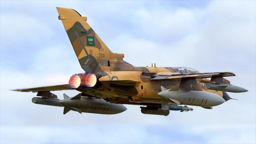 Un caza Panavia Tornado de la Fuerza Aérea saudí.