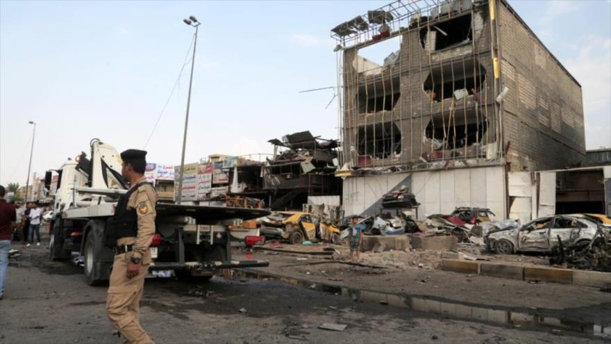 Un atentado con bomba registrado en Bagdad, capital de Irak, 16 de octubre de 2014.