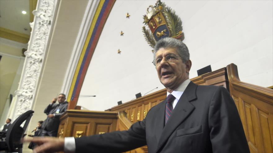 El presidente de la Asamblea Nacional (AN) de Venezuela, Henry Ramos Allup.
