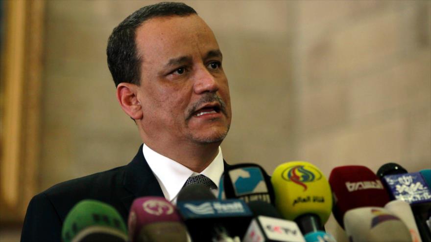 El enviado especial de las Naciones Unidas para Yemen, Ismail Ould Sheij Ahmed, en una rueda de prensa en Saná, 14 de enero de 2015.