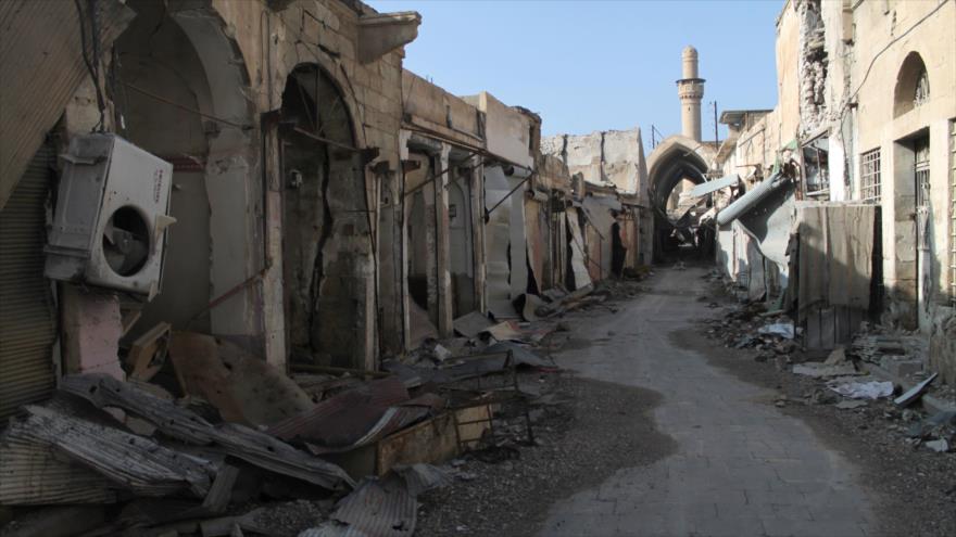 Una zona de la ciudad siria de Deir al-Zur (este) destruida por los ataques terroristas.