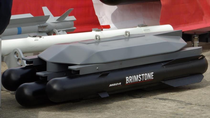 Un misil aire-tierra Brimstone, producido en el Reino Unido, que las fuerzas saudíes usan en sus ataques a Yemen.