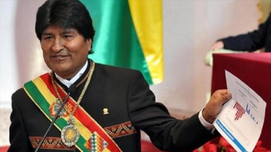 El presidente de Bolivia, Evo Morales, presenta ante el Parlamento un informe sobre su gestión desde 2006, 22 de enero de 2016.