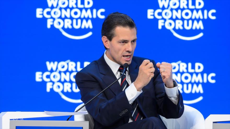 El presidente de México, Enrique Peña Nieto, en el marco de la edición 2016 del Foro Económico Mundial de Davos, Suiza