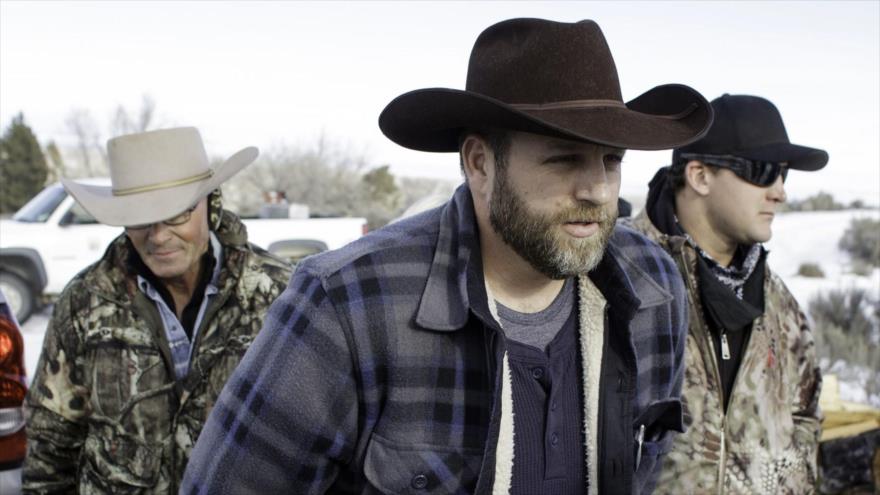 Ammon Bundy, líder de la milicia armada estadounidense que ocupó un parque natural en Burns, estado de Oregon (noreste de EE.UU.), 6 de enero de 2016.
