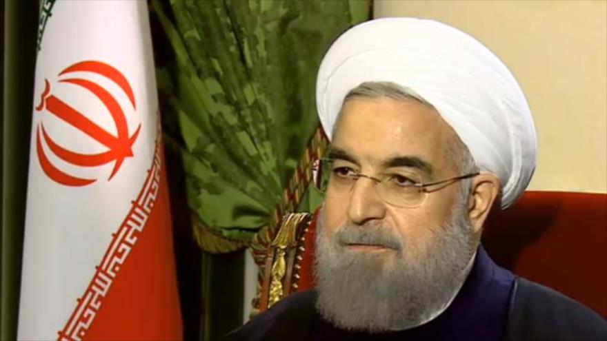 El presidente iraní, Hasan Rohani, durante una entrevista con la cadena de noticias France 24, 28 de enero de 2016.