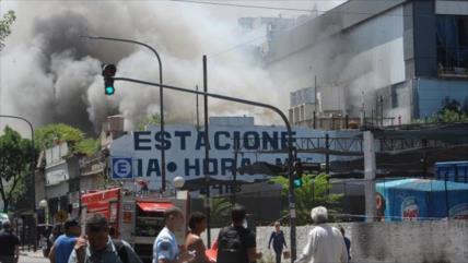 Incendio en edificio de canales de TV del Grupo argentino Clarín 
