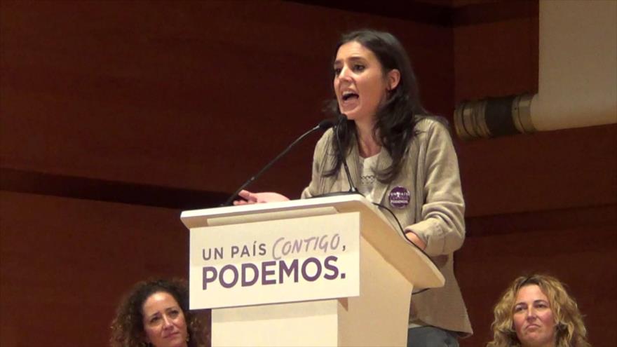 Portavoz del partido español Podemos en el Congreso de los Diputados, Irene Montero.
