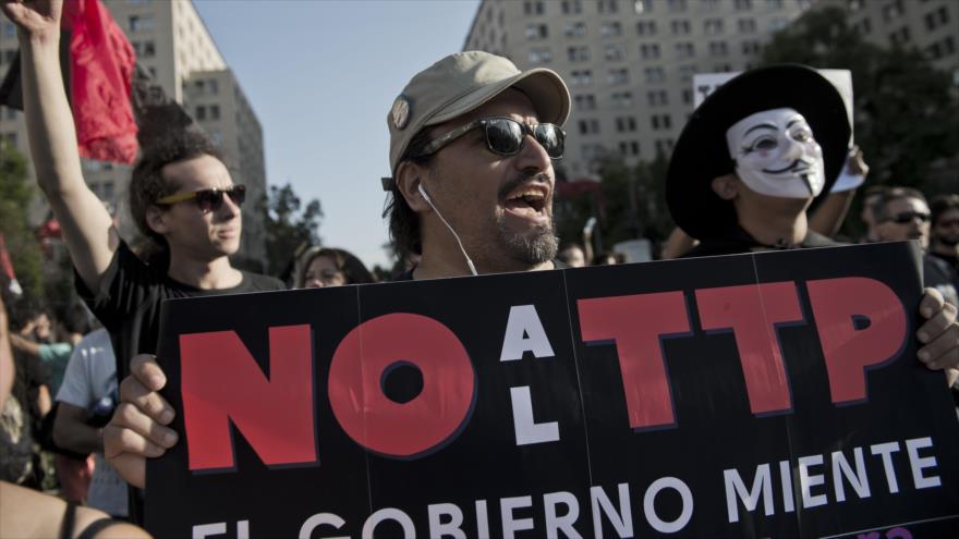 Protestan en Chile contra ratificación de Acuerdo Transpacífico