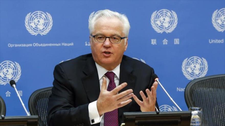 El embajador de Rusia ante la Organización de las Naciones Unidas (ONU), Vitali Churkin.