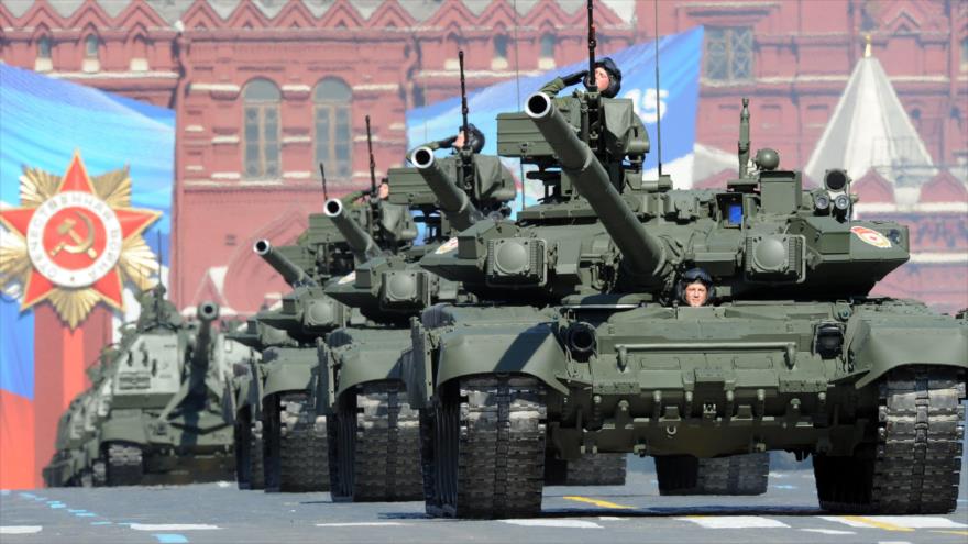 Un desfile de las Fuerzas Armadas de la Federación de Rusia en la Plaza Roja, sita en la ciudad capitalina de Moscú.