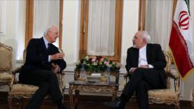 El canciller iraní se reúne con De Mistura para abordar la crisis siria