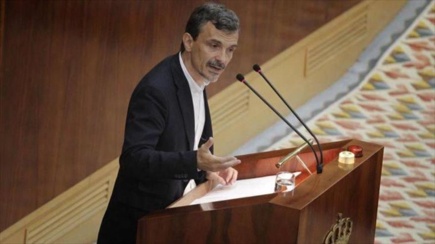 José Manuel López, el portavoz de Podemos en la Asamblea de Madrid, capital española.