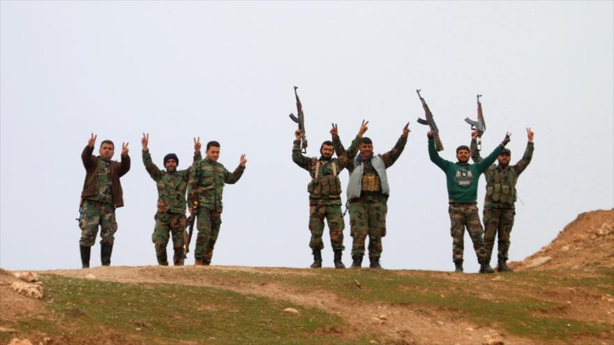 Fuerzas sirias en la provincia noroccidental de Alepo.