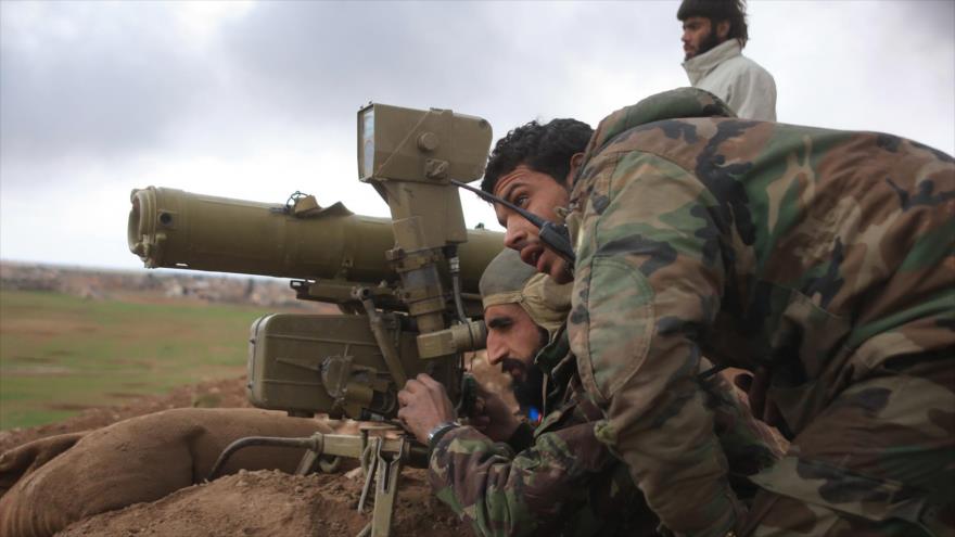 Fuerzas leales al presidente Bashar al-Asad, durante una operación anti-terrorista, 24 de enero de 2016.