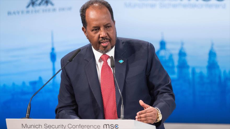 El presidente de Somalia, Hasan Sheij Mohamud, durante la 25ª Conferencia de Seguridad en la ciudad de Múnich, sur de Alemania. 14 de febrero de 2016