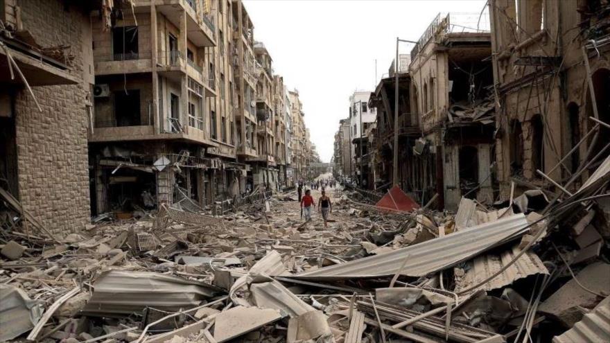 Los edificios destruidos en la ciudad de Alepo, sita en el norte de Siria.