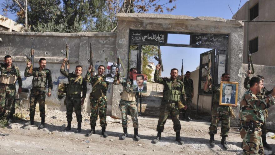 Soldados del Ejército sirio en la provincia de Alepo.