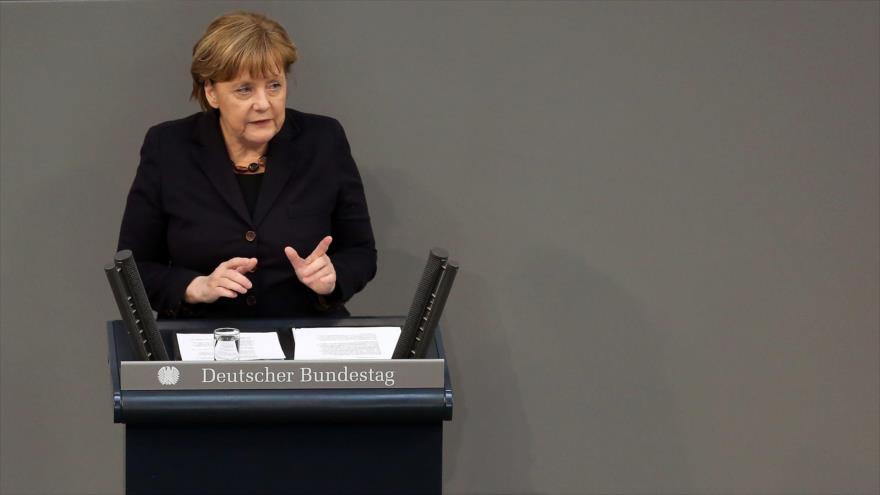 La canciller alemana, Angela Merkel, 17 de febrero de 2016.