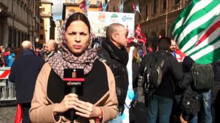 Empleados del grupo Eni protestan contra la venta de química Versalis