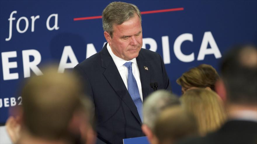 	El exprecandidato a la presidencia de los Estados Unidos 2016, Jeb Bush, tras anunciar su retirada. 20 de febrero 2016