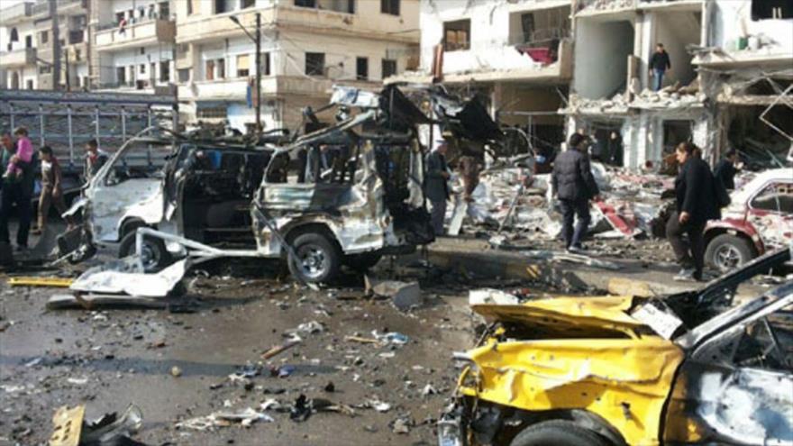 Doble atentado en la ciudad de Homs, centro de Siria, deja decenas de muertos y heridos, 21 de febrero de 2016.