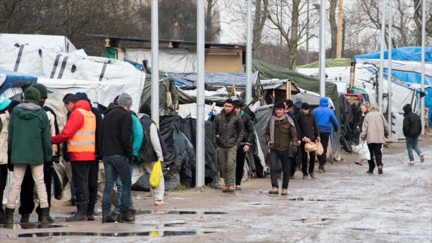El campo de refugiados La Jungla localizado en la ciudad francesa de Calais (norte).