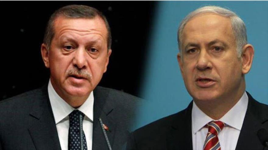 El presidente turco, Recep Tayyip Erdogan (izq.), y el primer ministro israelí, Benyamin Netanyahu.