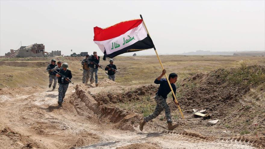 Fuerzas de seguridad iraquíes en el norte de la capitalina ciudad de Bagdad.