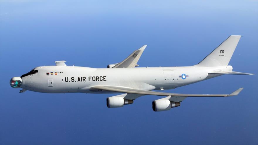 Un avión militar Boeing YAL-1 Airborne Láser de la Fuerza Aérea de Estados Unidos.