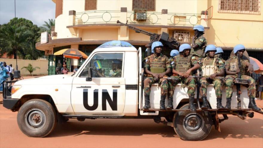 Varios soldados de la misión de la paz de la ONU en República Centroafricana.