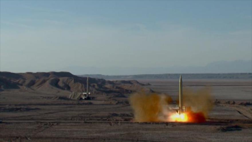 El ensayo de un misil balístico por parte de la República Islámica de Irán durante una gran maniobra militar realizada el 8 de marzo de 2016.