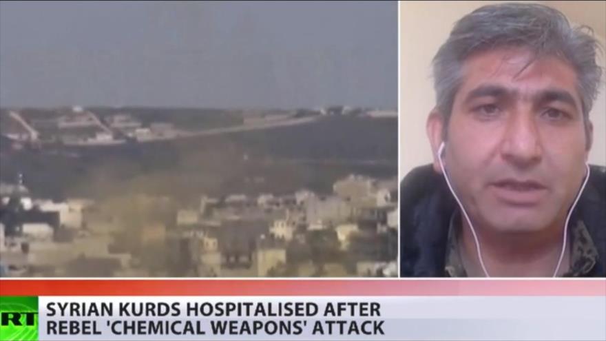 El portavoz de las Unidades de Protección Popular (YPG, por sus siglas en kurdo), Redur Xelil, durante una entrevista con Russia Today (RT).