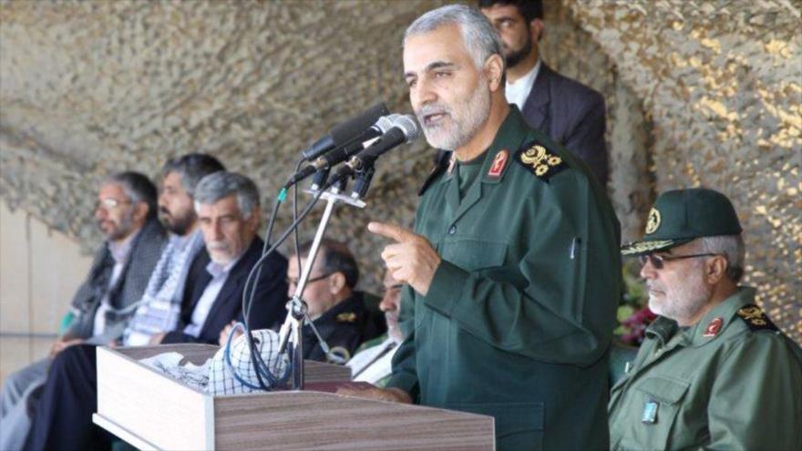 El comandante de las Fuerzas de Quds del Cuerpo de Guardianes de la Revolución Islámica ( CGRI ) de Irán , el general de división Qasem Soleimani.